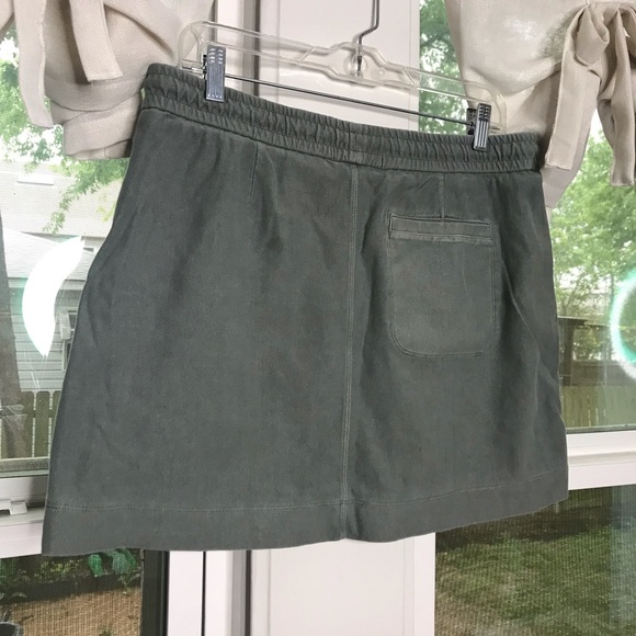 Athleta Farallon Cypress Green Drawstring Mini Skirt Zip Pockets Athletic - Picture 6 of 9
